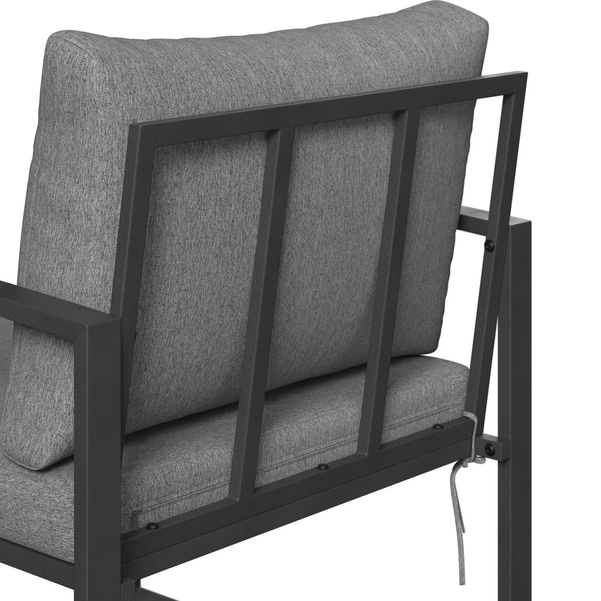 Loungegarnitur Salvador - Dunkelgrau/Grau, MODERN, Holzwerkstoff/Textil (165/72/68cm) - Beldano