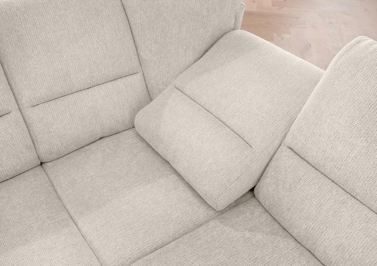 Ecksofa mit Relaxfunktion Parole Beige Chenille - Chromfarben/Beige, MODERN, Textil (236/275cm) - Livetastic