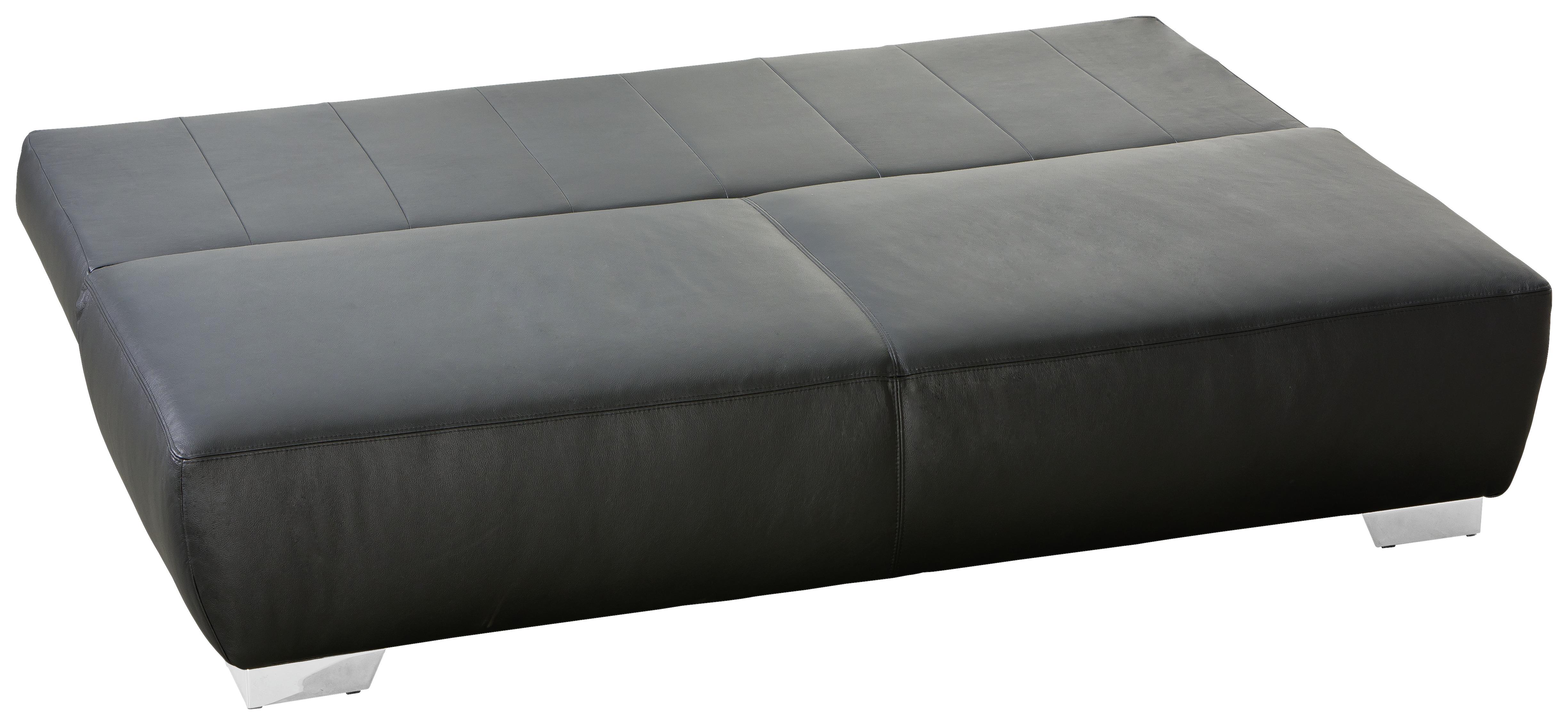 2-sitzer-sofa Mit Schlaffunkt. + Bk. Nikita Schwarz Leder - Chromfarben/Schwarz, KONVENTIONELL, Leder (195/85/90cm) - Livetastic
