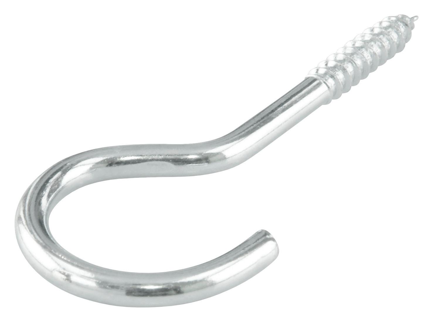 Schraubhaken Gebogen Stahl L: 5 cm 5 Stk. In Box - Silberfarben, Metall (5cm) - Suki