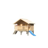 Spielturm Stelzenhaus Lukas Set - Blau/Naturfarben, Holz (242/232/153cm) - Karibu