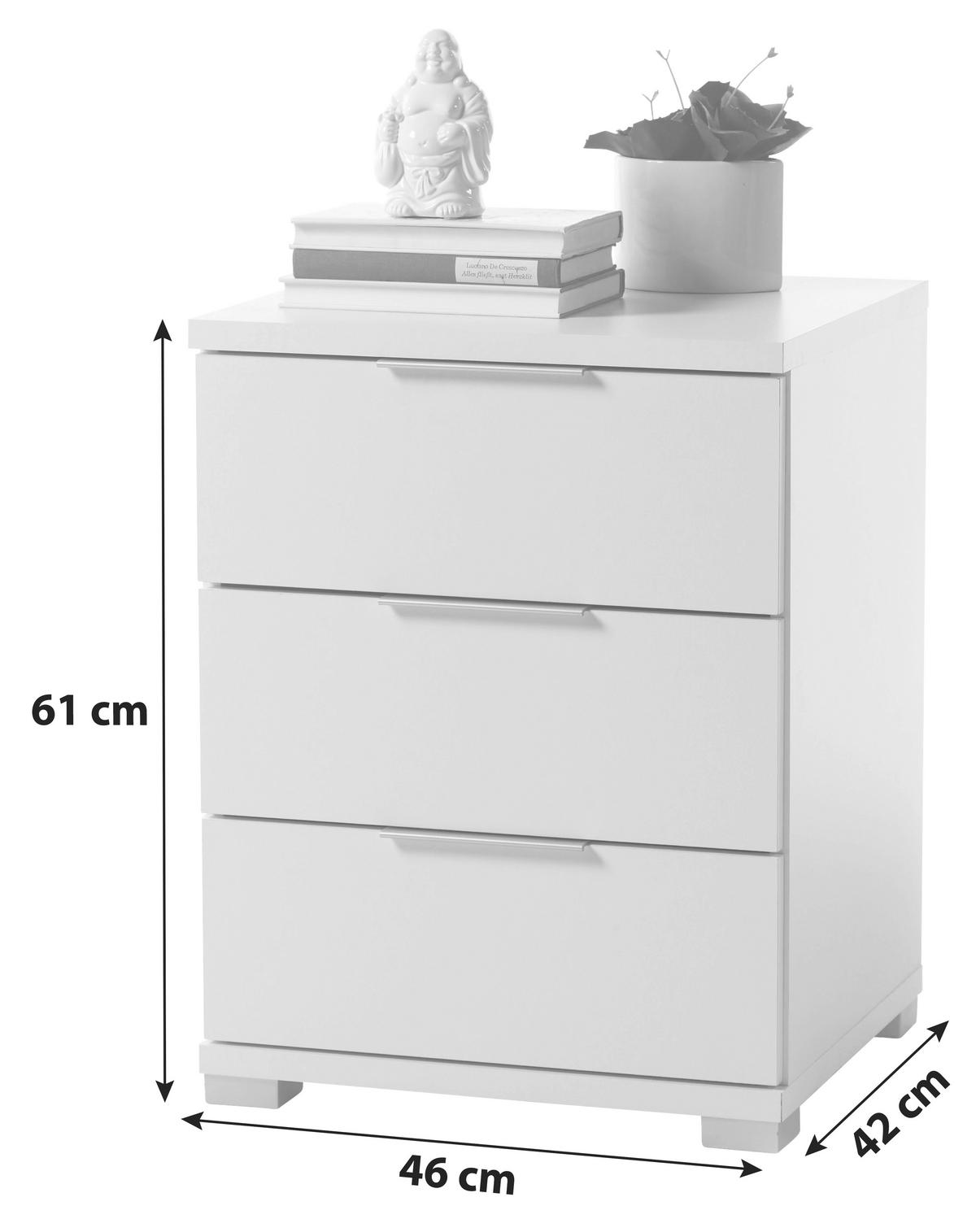 Noční stolek dekor dub výška 61 cm - barvy dubu/barvy stříbra, Basics, kompozitní dřevo/plast (46/61/42cm) - MID.YOU