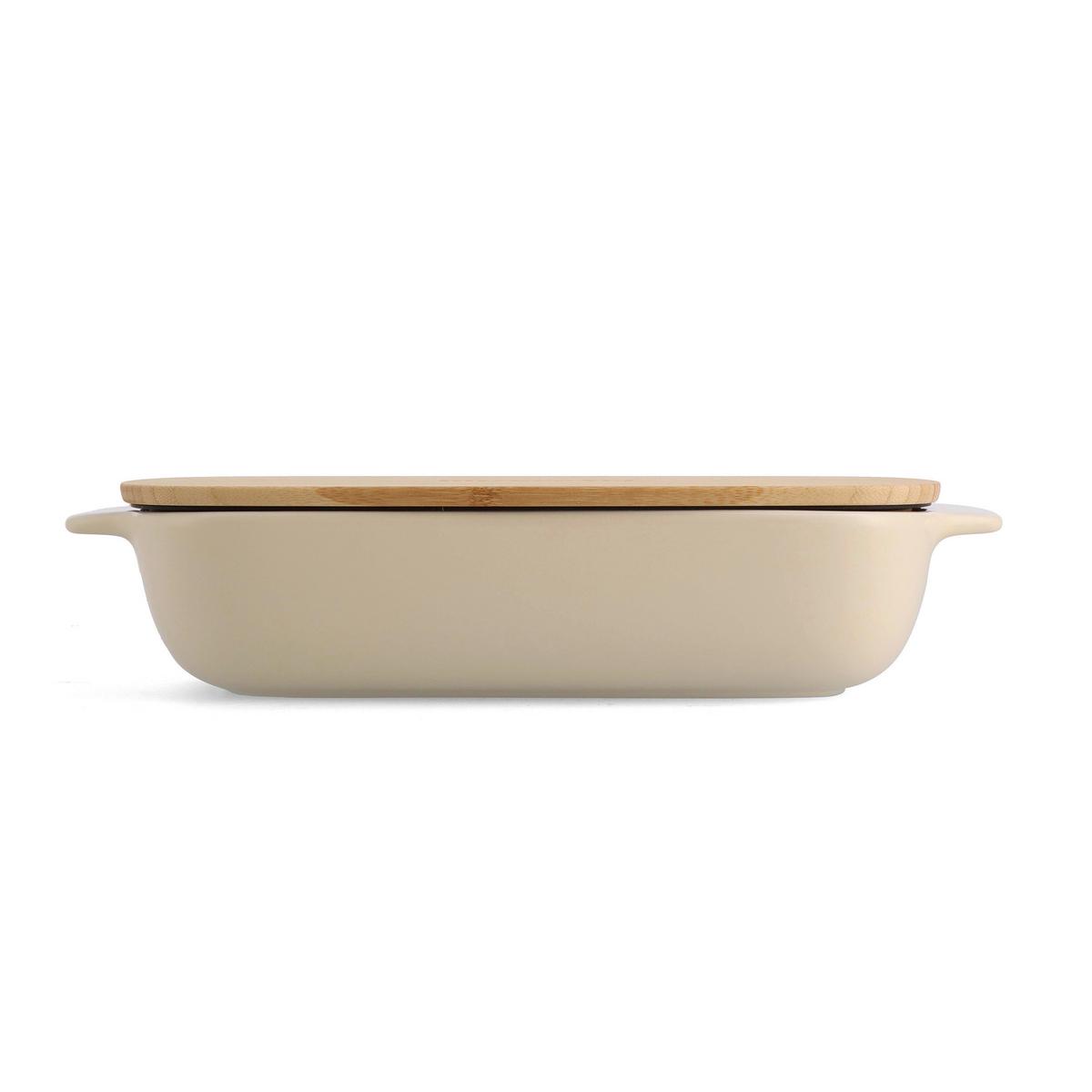 Auflaufform Stoneware Creme/weiß B: 24 Cm - Creme/Weiß, Basics, Naturmaterialien/Keramik (24cm) - Kitchenaid