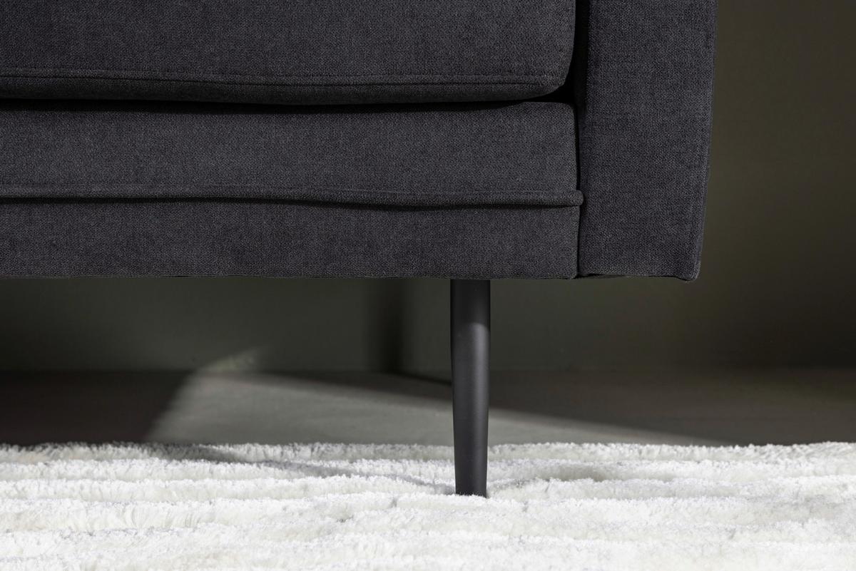 2-Sitzer-Sofa Boom - Schwarz, Design, Textil/Metall (203/84/90cm) - Livetastic