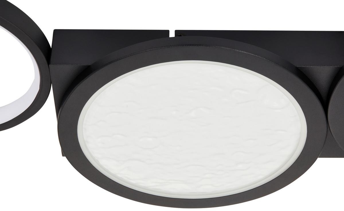 Led-deckenleuchte, 4000k Rund - Schwarz, MODERN, Kunststoff/Metall (86/32/4,5cm)