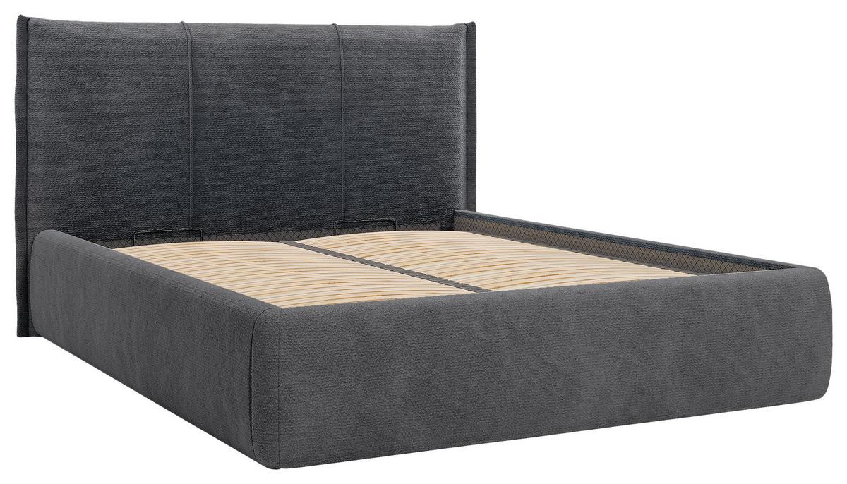 Polsterbett Beli Graphitfarben Lf: 180x200 Cm - Graphitfarben/Schwarz, MODERN, Holz/Holzwerkstoff (180/200cm) - MID.YOU