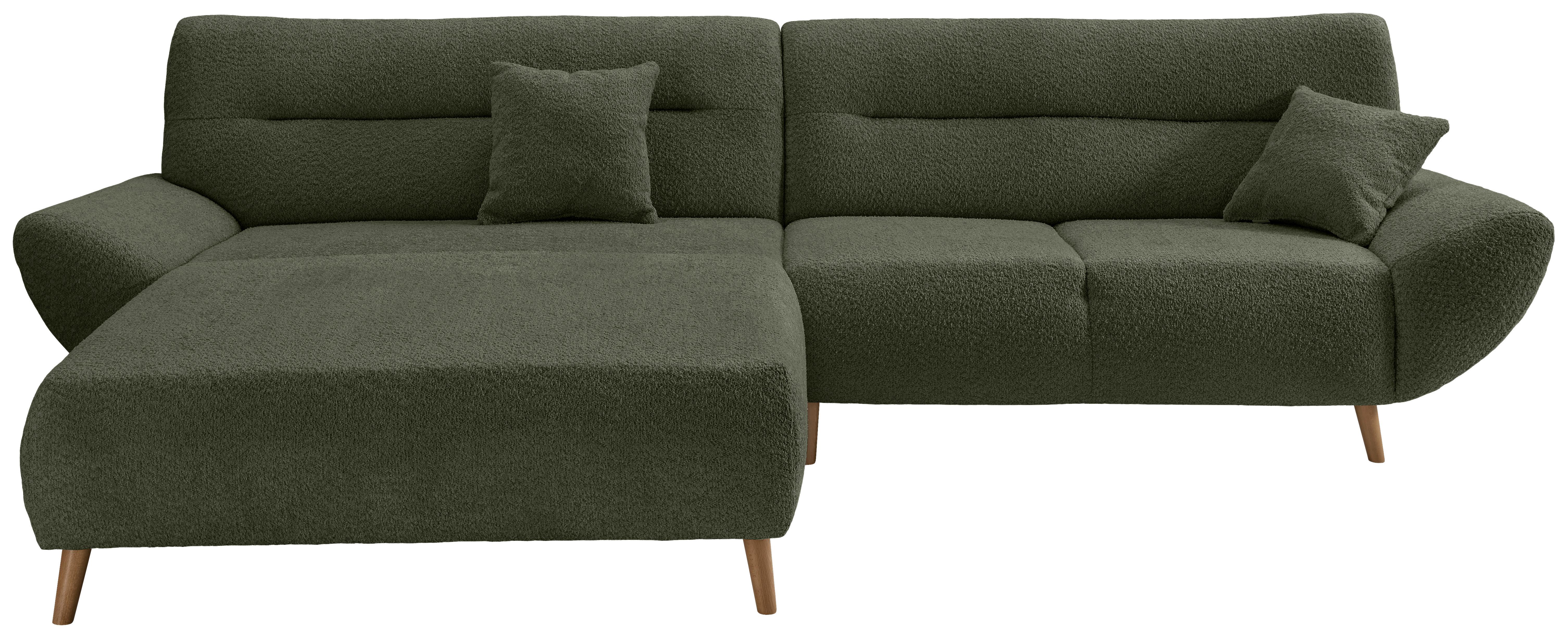 Ecksofa Drago, Waldgrün S: 166x290 cm - Waldgrün/Wildeiche, KONVENTIONELL, Textil (166/290cm) - MID.YOU