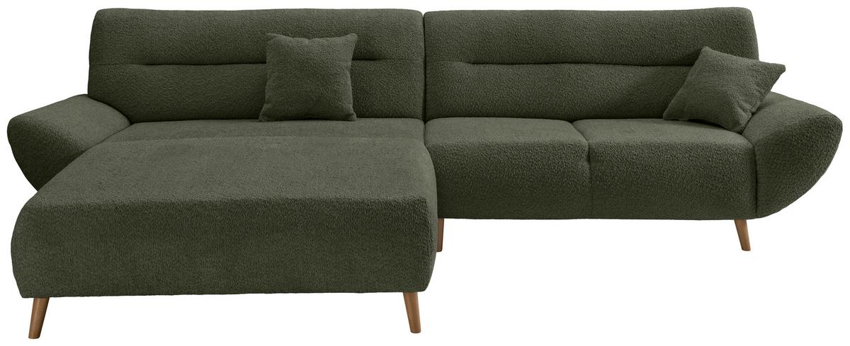 Ecksofa Drago, Waldgrün S: 166x290 cm - Waldgrün/Wildeiche, KONVENTIONELL, Textil (166/290cm) - MID.YOU