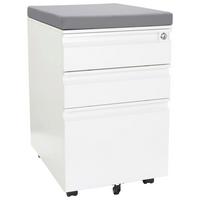 Rollcontainer Color Os Grau/weiß - Weiß/Grau, MODERN, Kunststoff/Metall (39/60/50cm) - MID.YOU