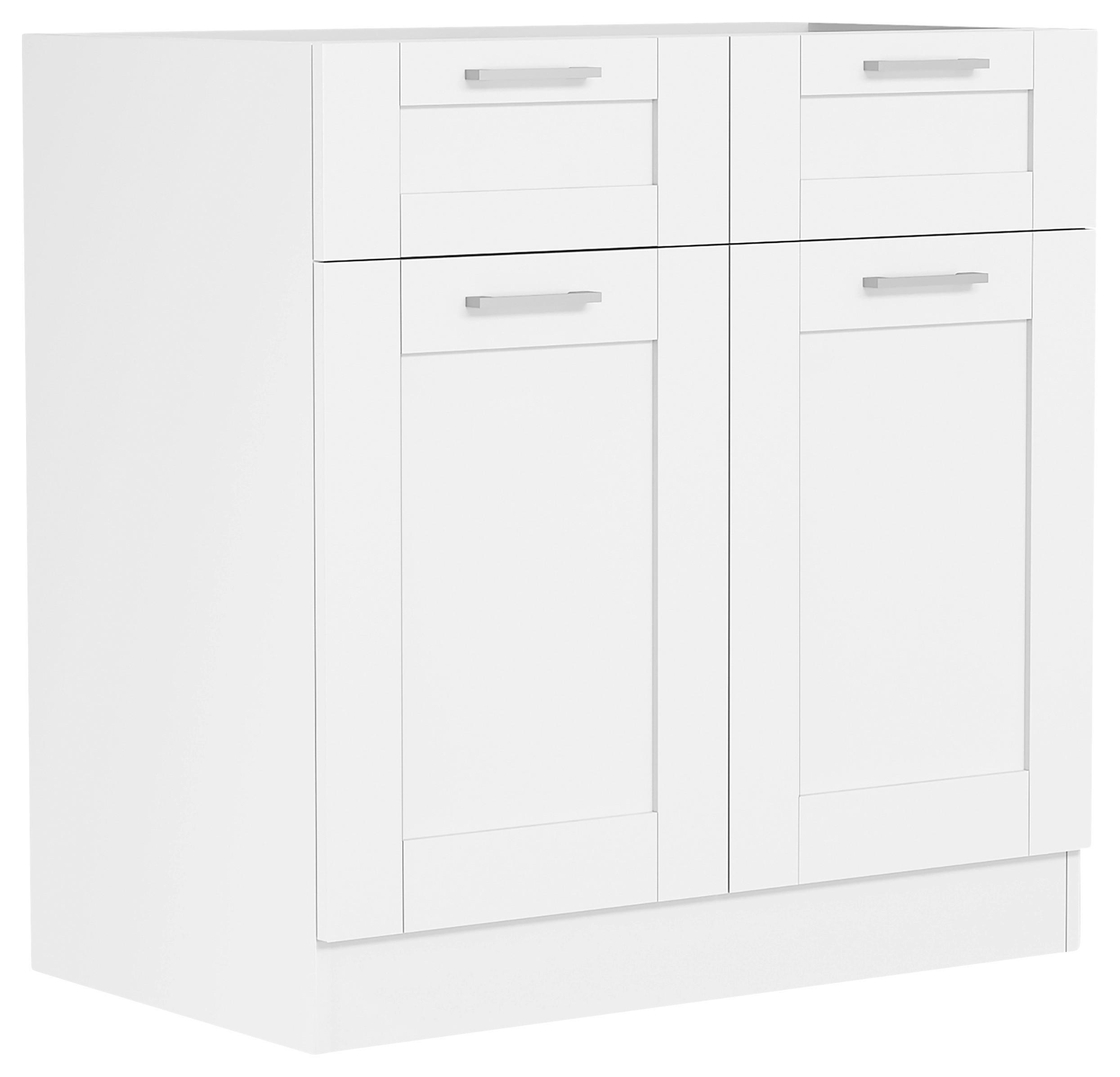 Küchenunterschrank Colura 80cm Weiß - Weiß, Trend, Holzwerkstoff/Kunststoff (80/82/46cm) - MID.YOU