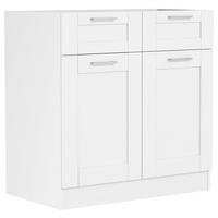 Küchenunterschrank Colura 80cm Weiß - Weiß, Trend, Holzwerkstoff/Kunststoff (80/82/46cm) - MID.YOU