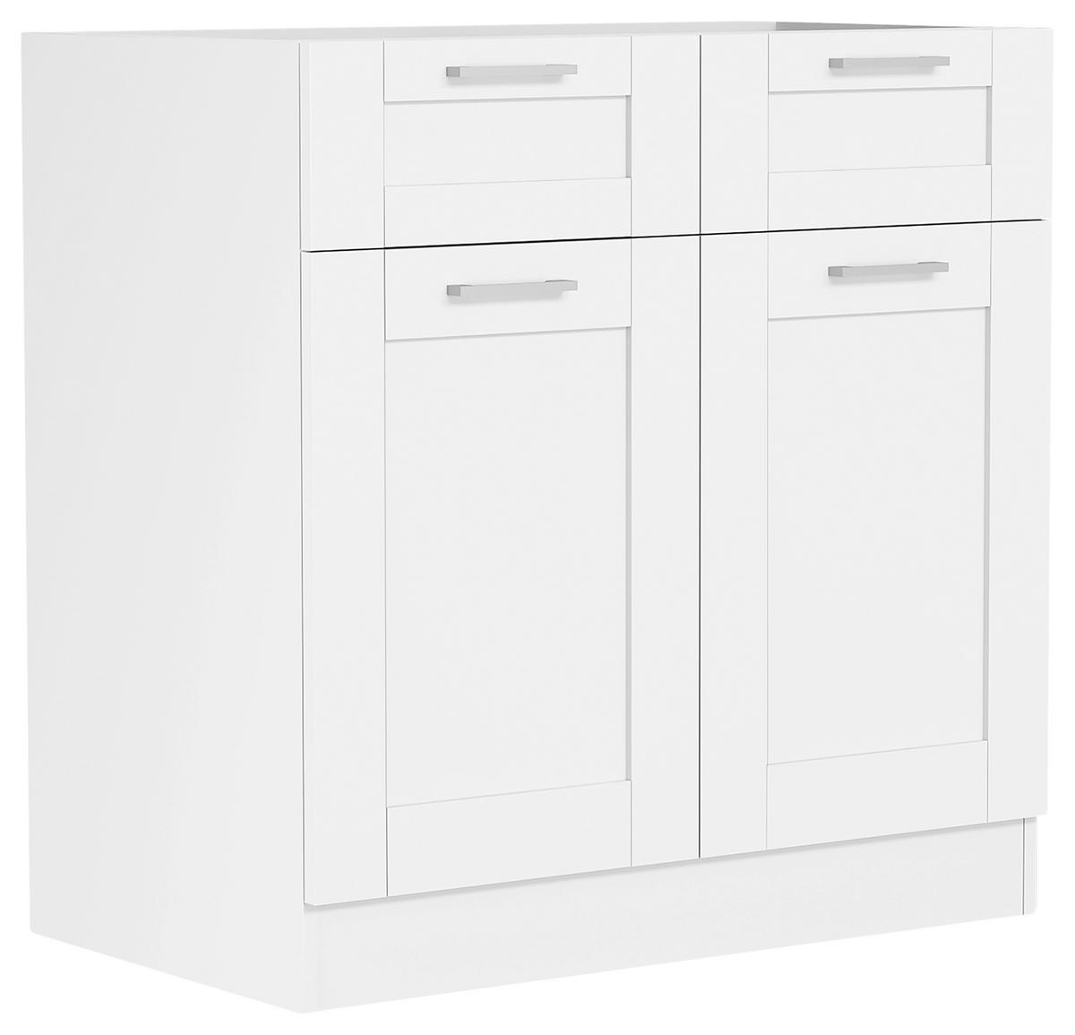 Küchenunterschrank Colura 80cm Weiß - Weiß, Trend, Holzwerkstoff/Kunststoff (80/82/46cm) - MID.YOU