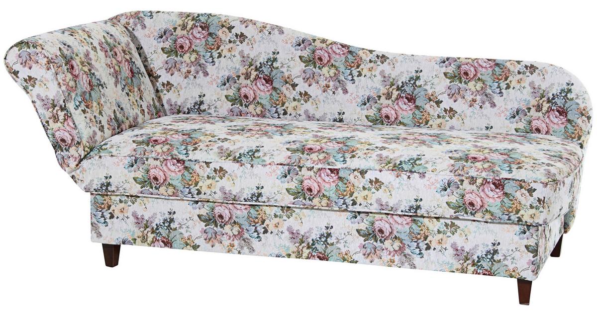 Recamiere Selma Rose Links mit Bettkasten+schlaffunktion - Nussbaumfarben/Multicolor, Design, Textil (190/88/82cm) - Max Winzer