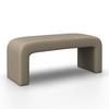Dlhá taburetka JANINA polstrovaná, hnedá - hnedá, Modern, drevo/textil (110/46/41cm) - Bessagi Home