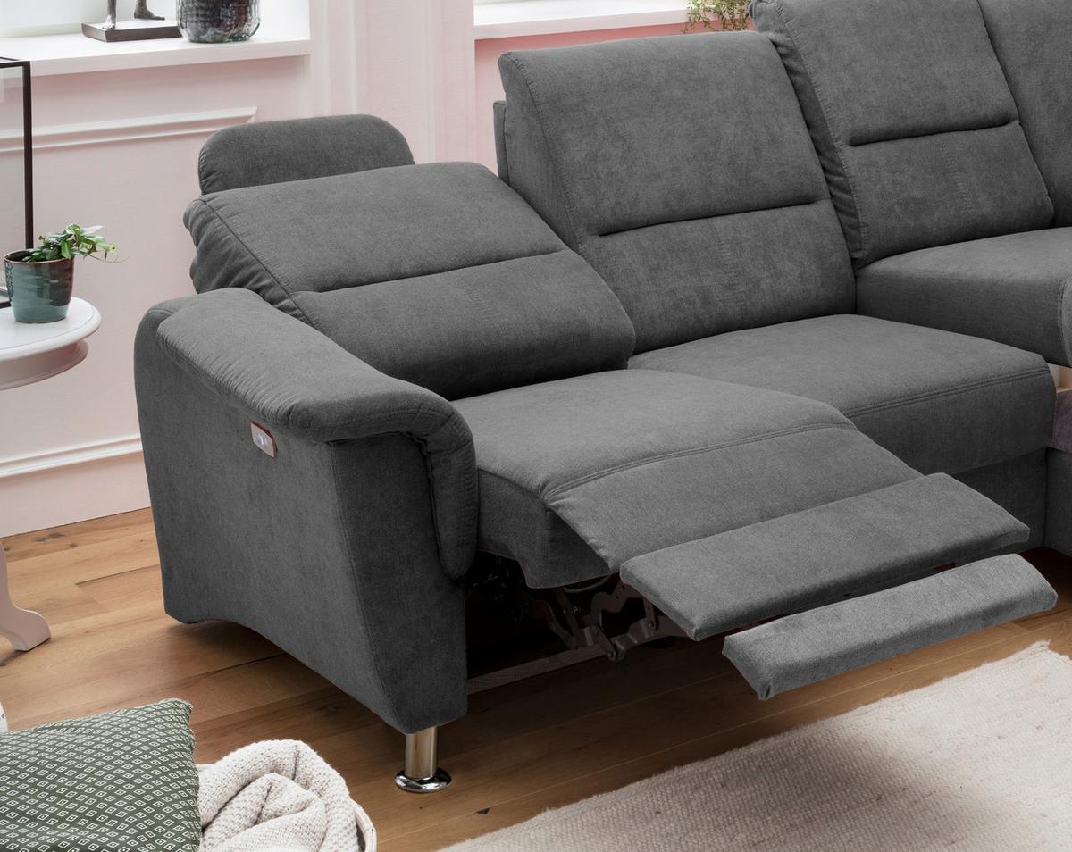 Ecksofa Parole Anthrazit S:231/184 Cm - Chromfarben/Anthrazit, KONVENTIONELL, Textil (231/184cm) - Livetastic