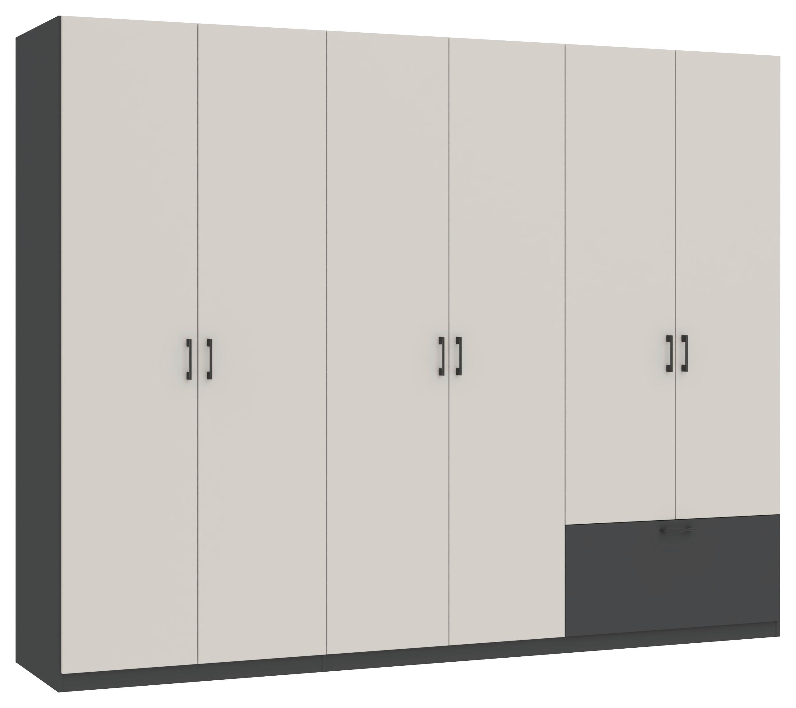 Drehtürenschrank mit Schublade 269cm Mila Kaschmir/Anthrazit