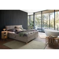 Americká posteľ VELORIA 160x200, sivá - sivá/prírodná farba, Konventionell, drevo/textil (160/200cm) - Mömax