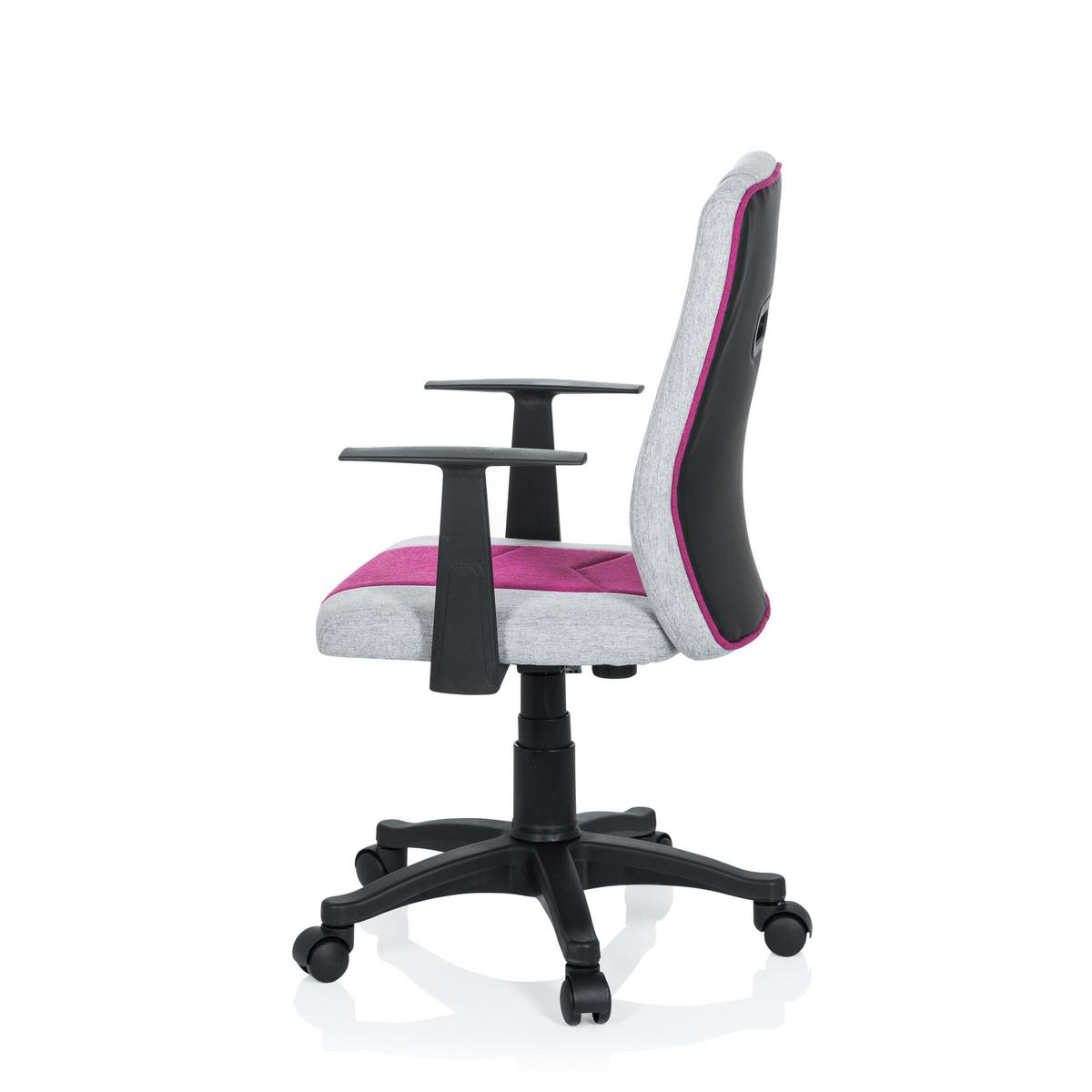 Jugenddrehstuhl Kiddy Extra Pink/grau - Pink/Schwarz, Basics, Kunststoff (55/95-105/45cm) - MID.YOU