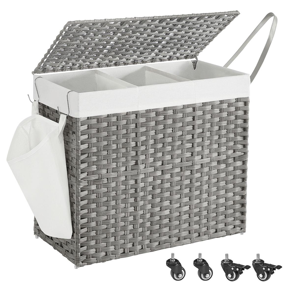 Wäschekorb Grau B: 66 Cm - Grau, Basics, Kunststoff/Metall (66/66/33cm)