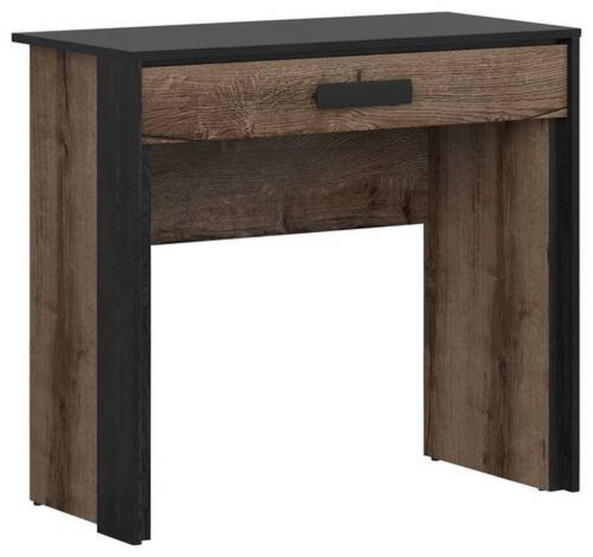 Konsolentisch Kassel Holz Dekor B: 41 Cm 1 Lade - Eichefarben/Schwarz, Design, Holzwerkstoff (85/41/77cm)