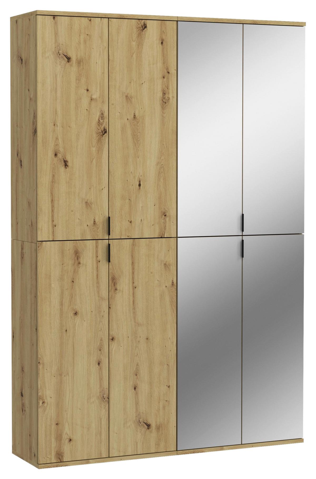 Garderobenschrank Projekt X Eiche Artisan B: 122 Cm - KONVENTIONELL, Glas/Holzwerkstoff (122/193/34cm) - MID.YOU