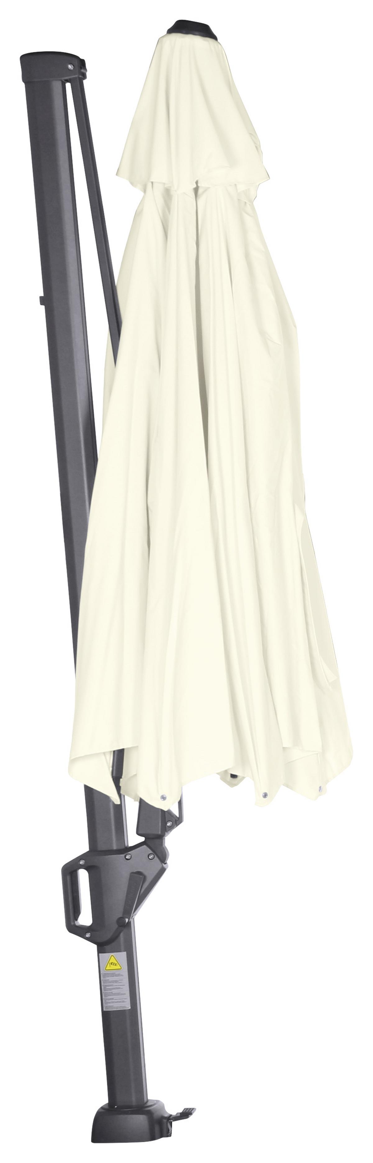 Ampelschirm Sunset N+ Ø 350 H: 252 cm Anthrazit/Creme - Anthrazit/Creme, KONVENTIONELL, Textil/Metall (350/350cm) - Siena Garden