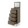 Kommode Grau B: 45cm - Messingfarben/Grau, Design, Glas/Holzwerkstoff (45/110/40cm) - Livetastic