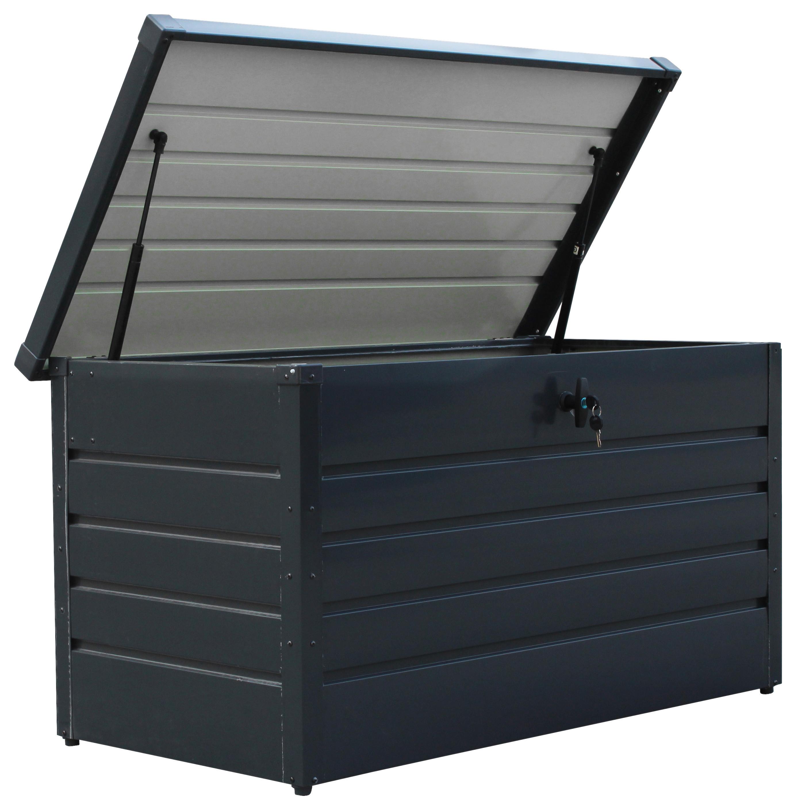 Kissenbox Wasserfest BxHxT: 120x61x62 cm 350 L Anthrazit - Anthrazit, Basics, Metall (120/61/62cm)