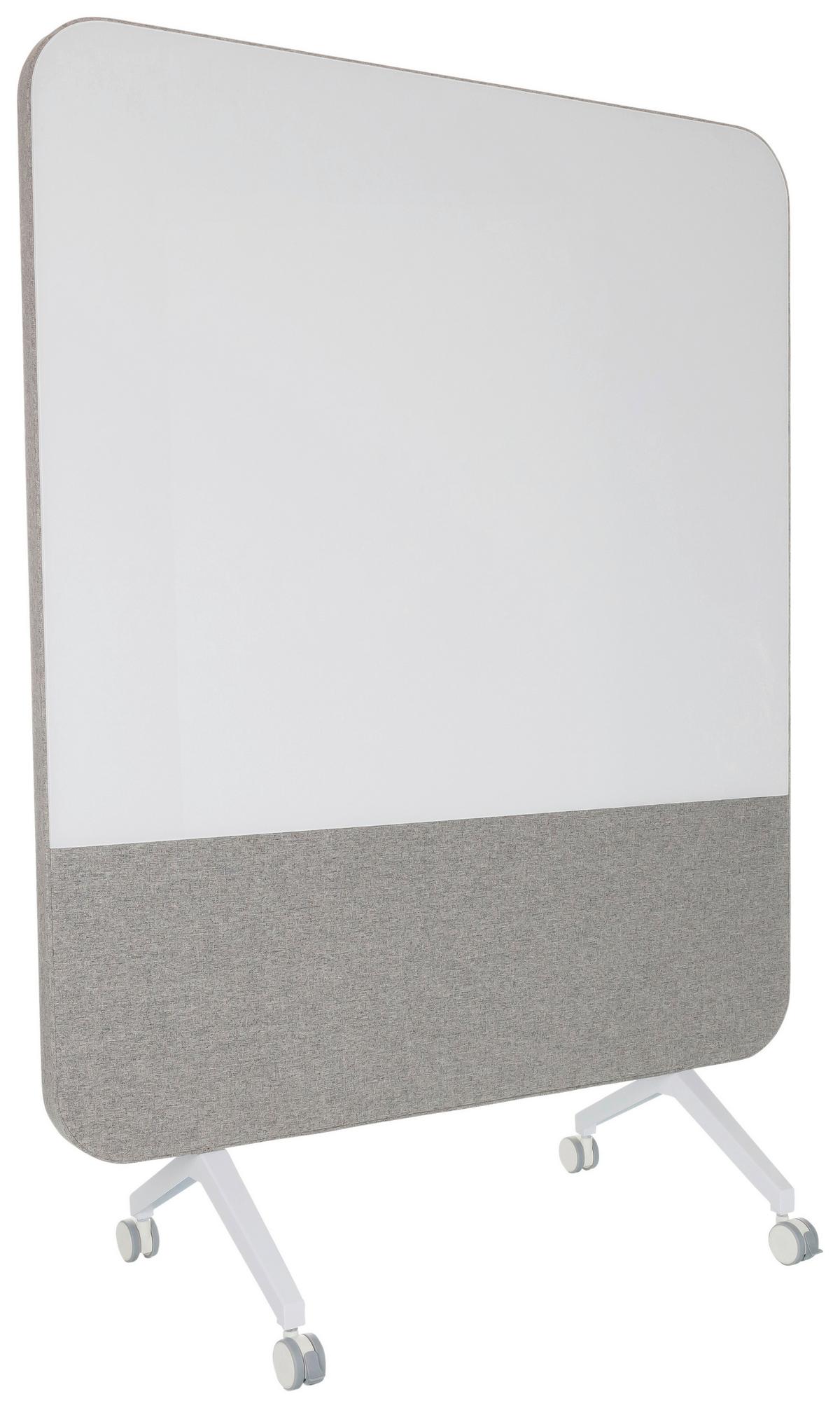 Akustikwand Mit Whiteboard Vision Board - Grau, Basics, Glas/Kunststoff (120/164/60cm) - MID.YOU