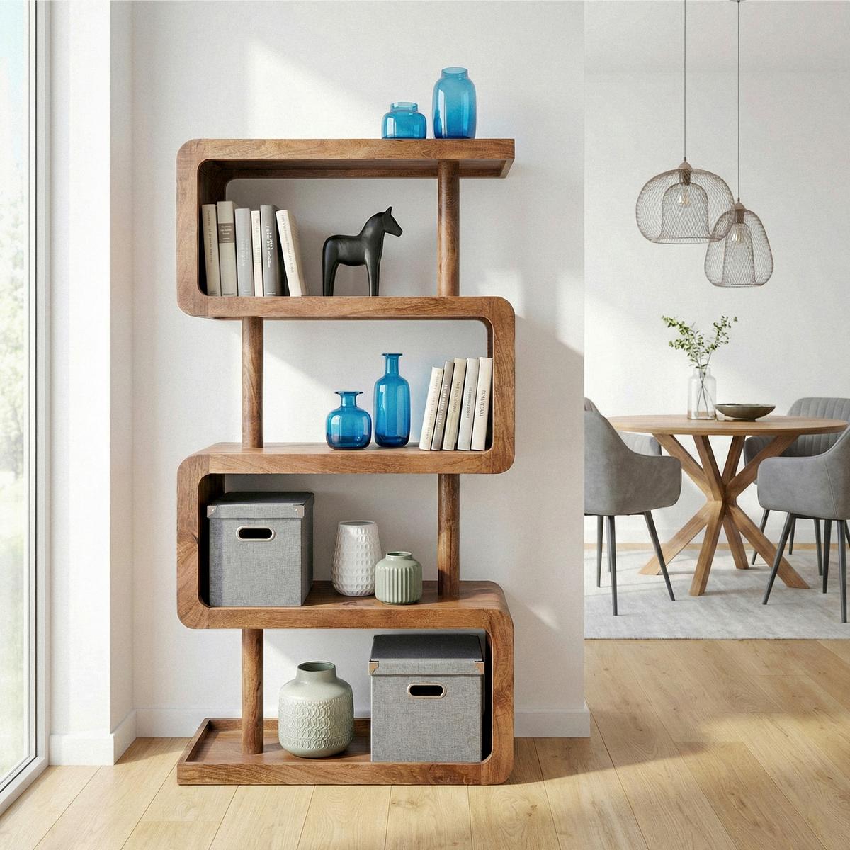 STANDREGAL Braun B: 80cm - Braun, Design, Holz (80/160/40cm) - Livetastic
