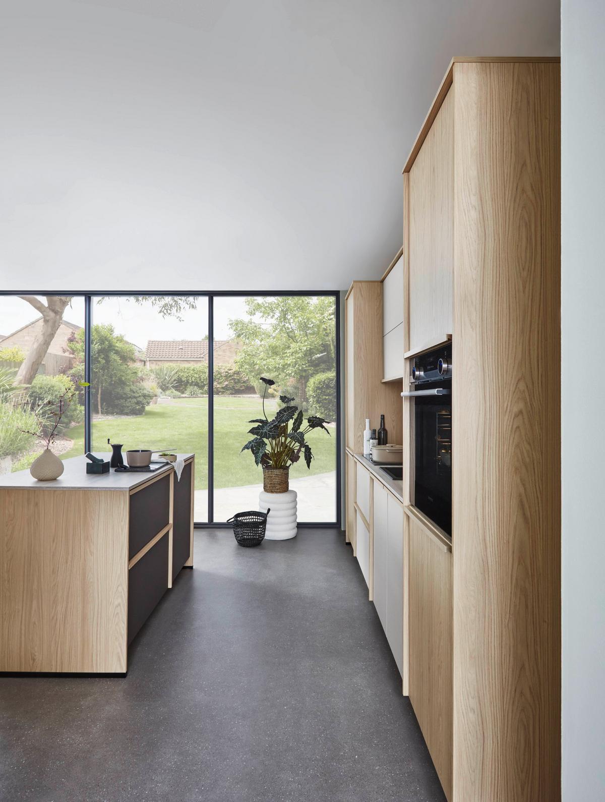 Küchenblock Sofia/singapur - Sandfarben/Eichefarben, LIFESTYLE, Holzwerkstoff (296,4cm) - Vertico