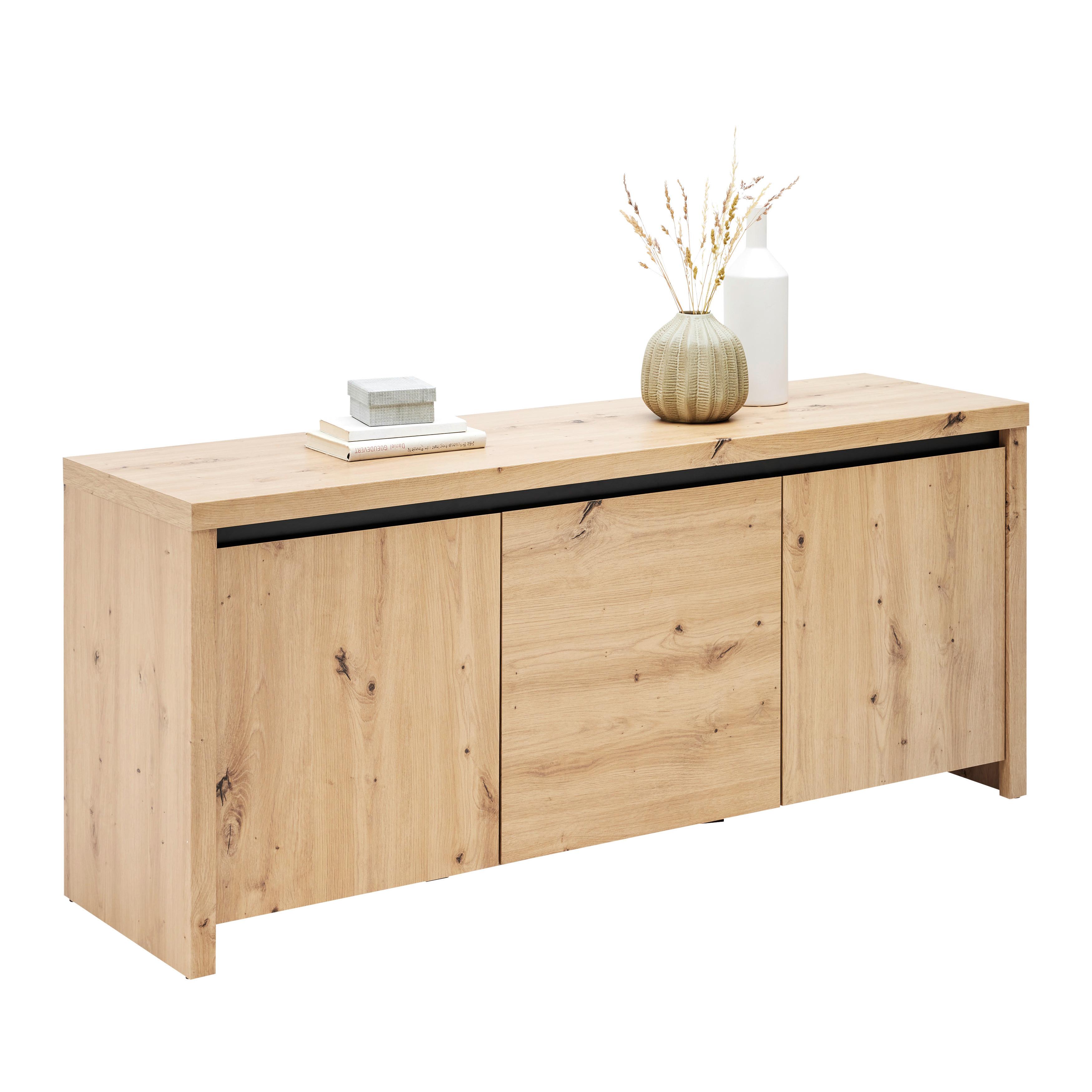 Nízká komoda LARIOS dub Artisan - bílá/dub artisan, Moderní, kompozitní dřevo (143/61/40cm) - Mömax