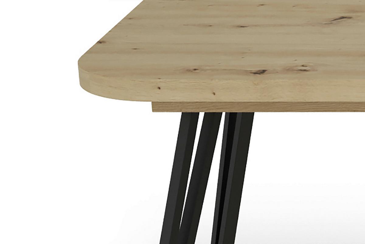 Esstisch Life Eiche Artisan/schwarz B: 76 Cm - Schwarz/Eiche Artisan, LIFESTYLE, Holzwerkstoff/Metall (160/90/76cm) - MID.YOU