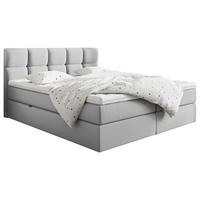 Boxbett Mit Topper & Bettkasten 180x220 Lorie - Hellgrau/Schwarz, LIFESTYLE, Holz/Holzwerkstoff (180/220cm) - Livetastic