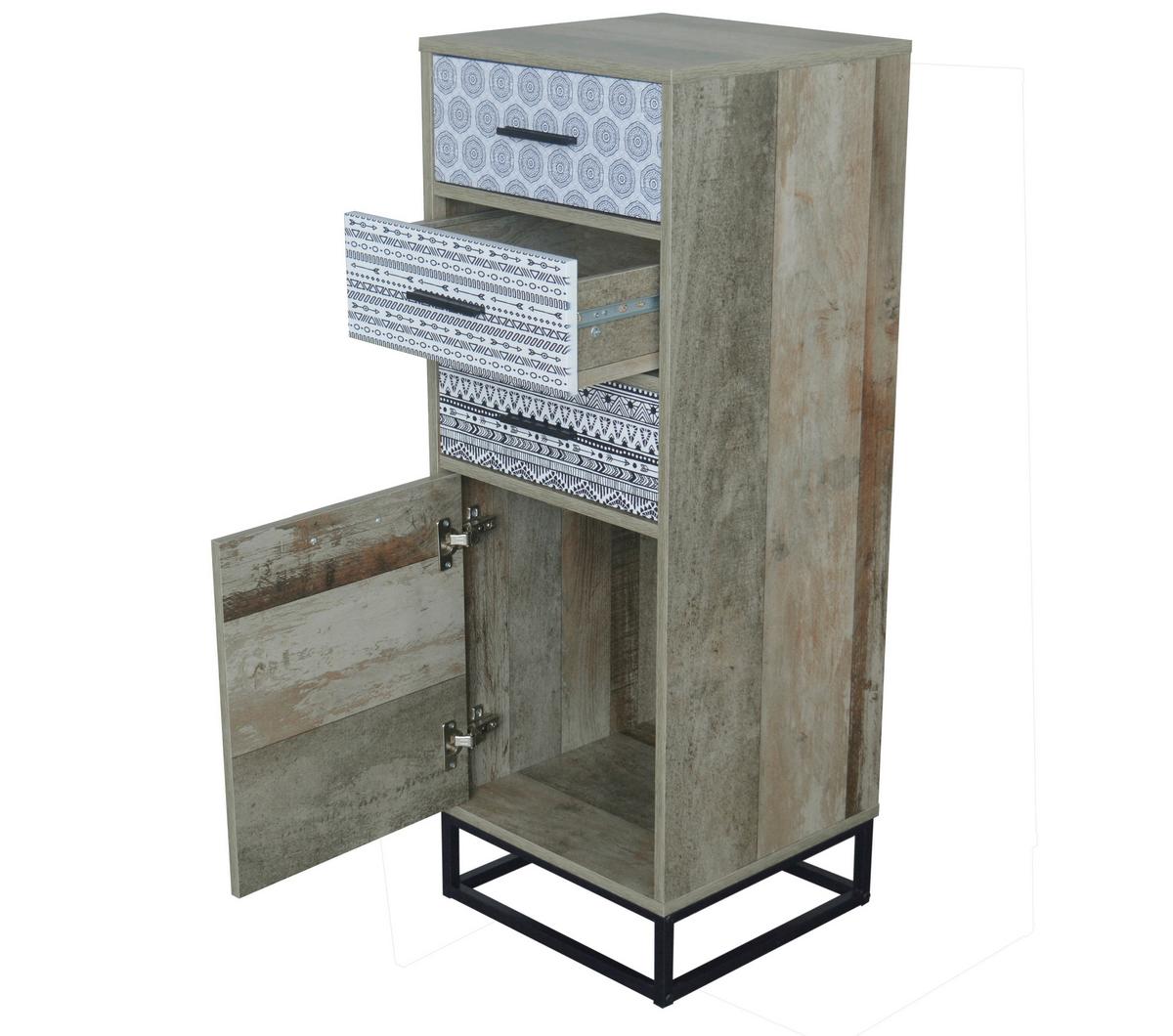 Kommode Graubraun, Naturfarben B: 39,5cm - Graubraun/Schwarz, Design, Holzwerkstoff (39,5/106/38cm) - Livetastic