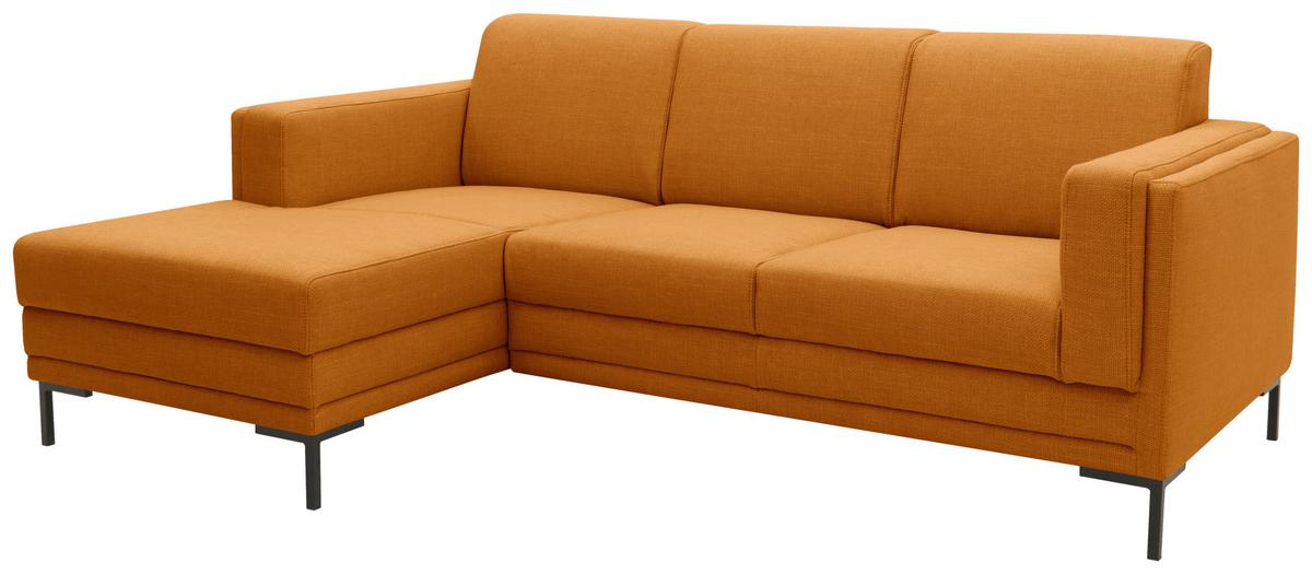 Ecksofa Looks Vii - Schwarz/Orange, Design, Textil (214/146cm) - LOOKS by W.Joop