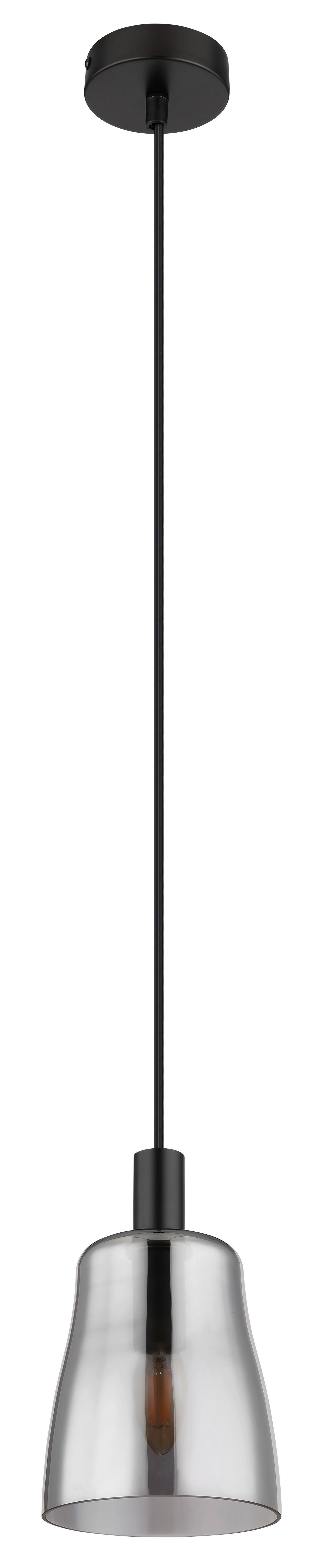 Hängeleuchten 15789H1B HÖHENVERSTELLBAR - Schwarz, Design, Glas/Metall (14.5/14.5/120cm) - Globo