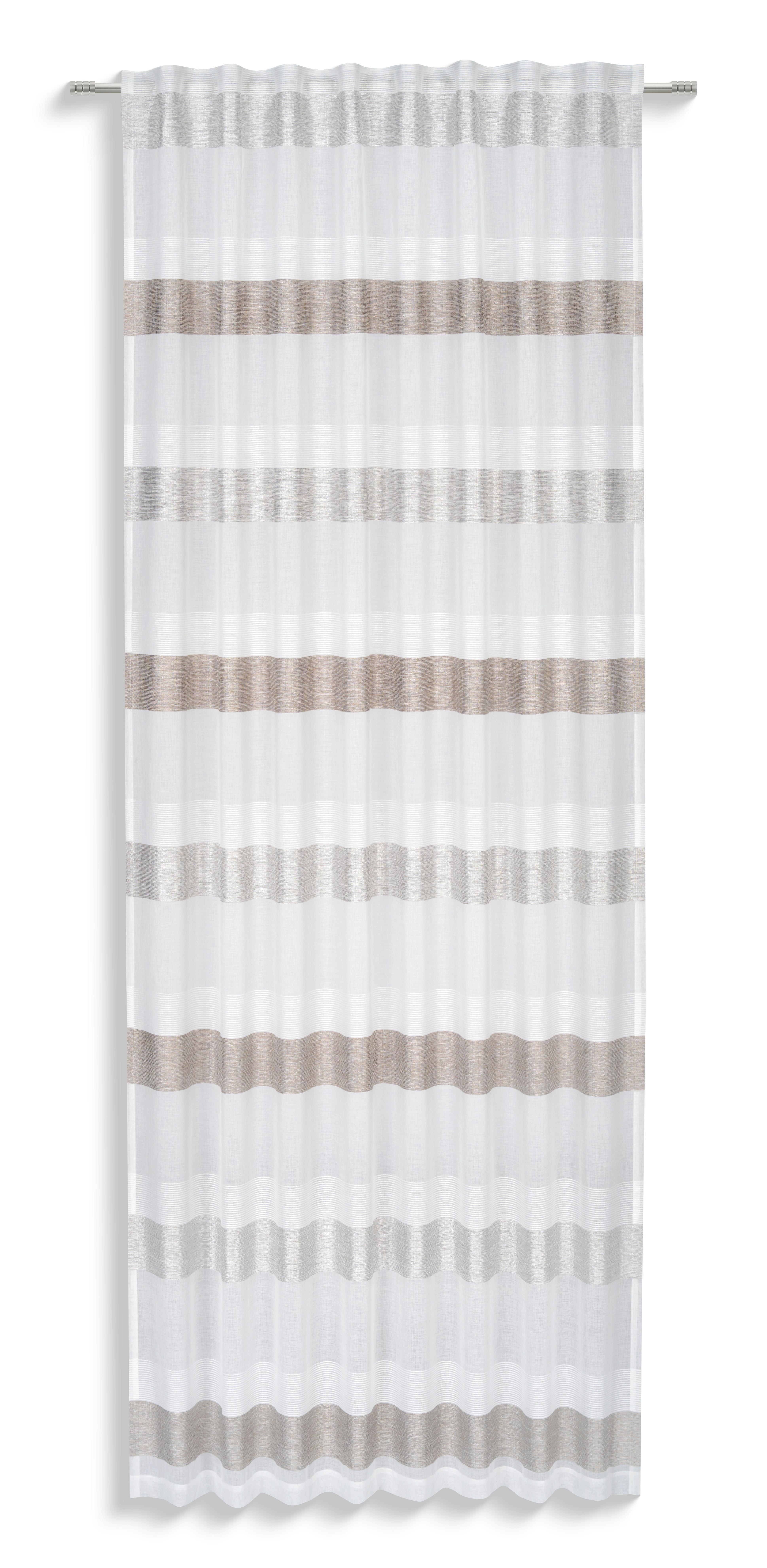 Fertigvorhang Susanne - Taupe/Silberfarben, MODERN, Textil (135/245cm) - Luca Bessoni