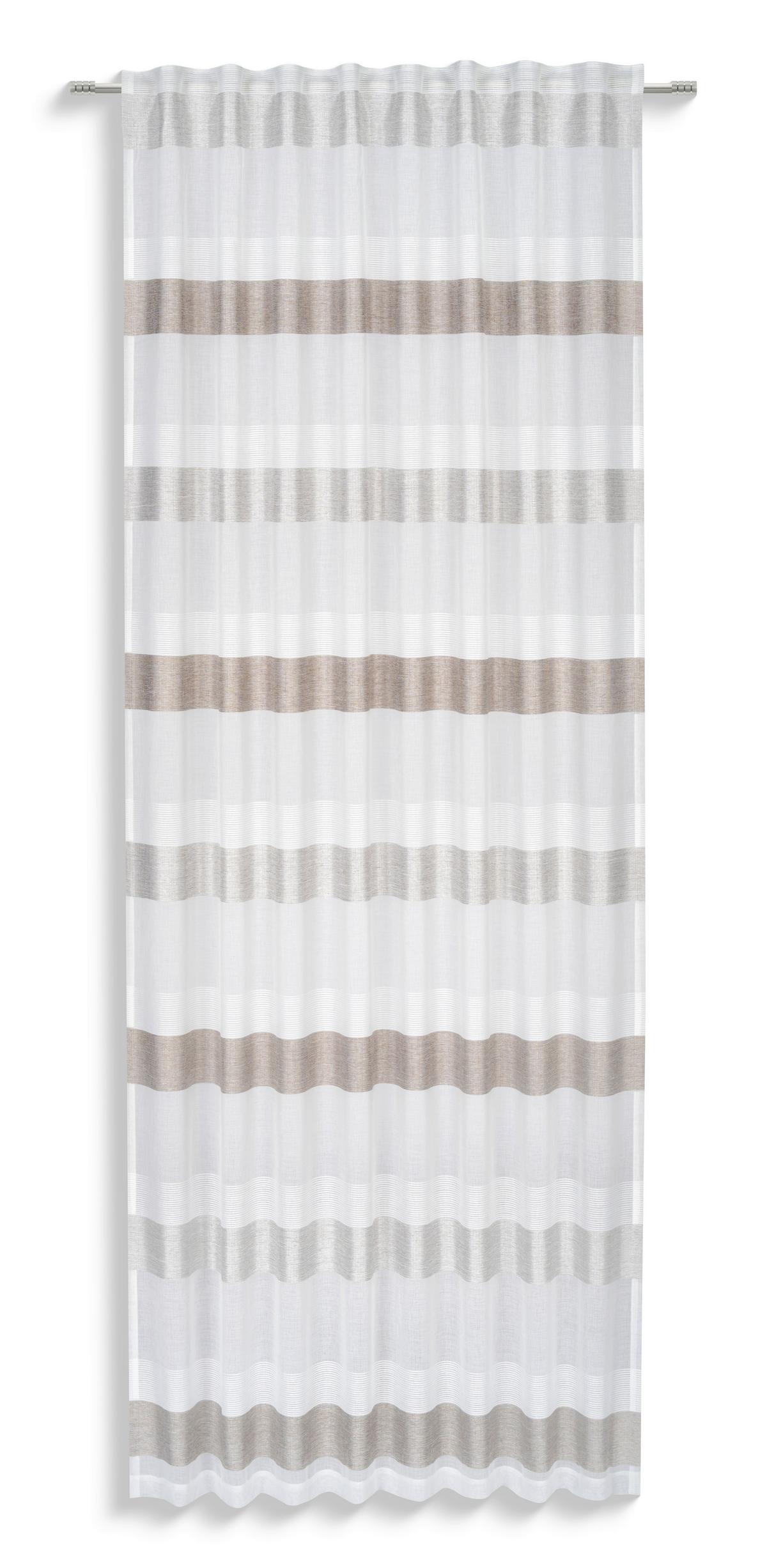 Fertigvorhang Susanne - Taupe/Silberfarben, MODERN, Textil (135/245cm) - Luca Bessoni