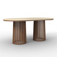 Jedálenský stôl Maddy, š: 90 cm - prírodná farba, Modern, kov/kameň (90/76/180cm) - Bessagi Home