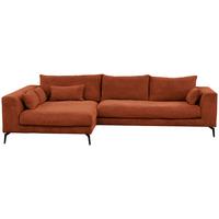 Ecksofa Berlin Cord Kupferfarben 172x313 Cm - Schwarz/Kupferfarben, Design, Textil (172/313cm) - Livetastic