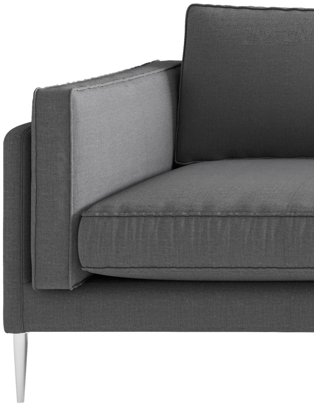 Sitzgarnitur Austin - Edelstahlfarben/Anthrazit, Design, Textil - Livetastic