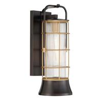 Kültéri Falilámpa Qn-Rivamar-M-Blk-Gd - többszínű, Konventionell, üveg/fém (41,1/15,3/18,4cm) - Elstead Lighting