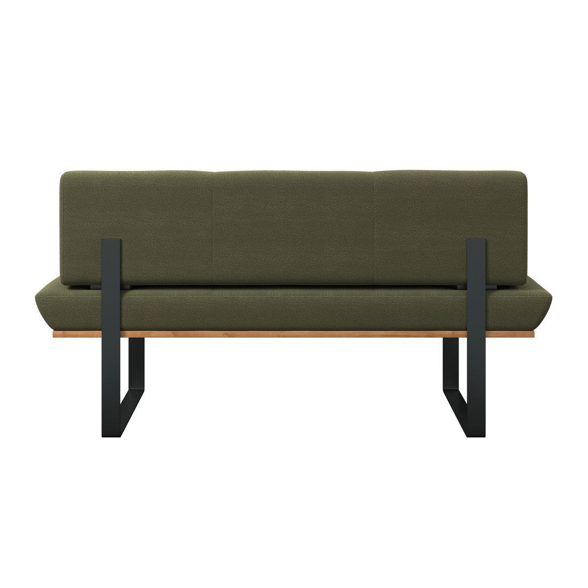 Sitzbank Tristan Webstoff grün, B: 170cm - Schwarz/Grün, MODERN, Holz/Textil (170/48/90cm) - James Wood