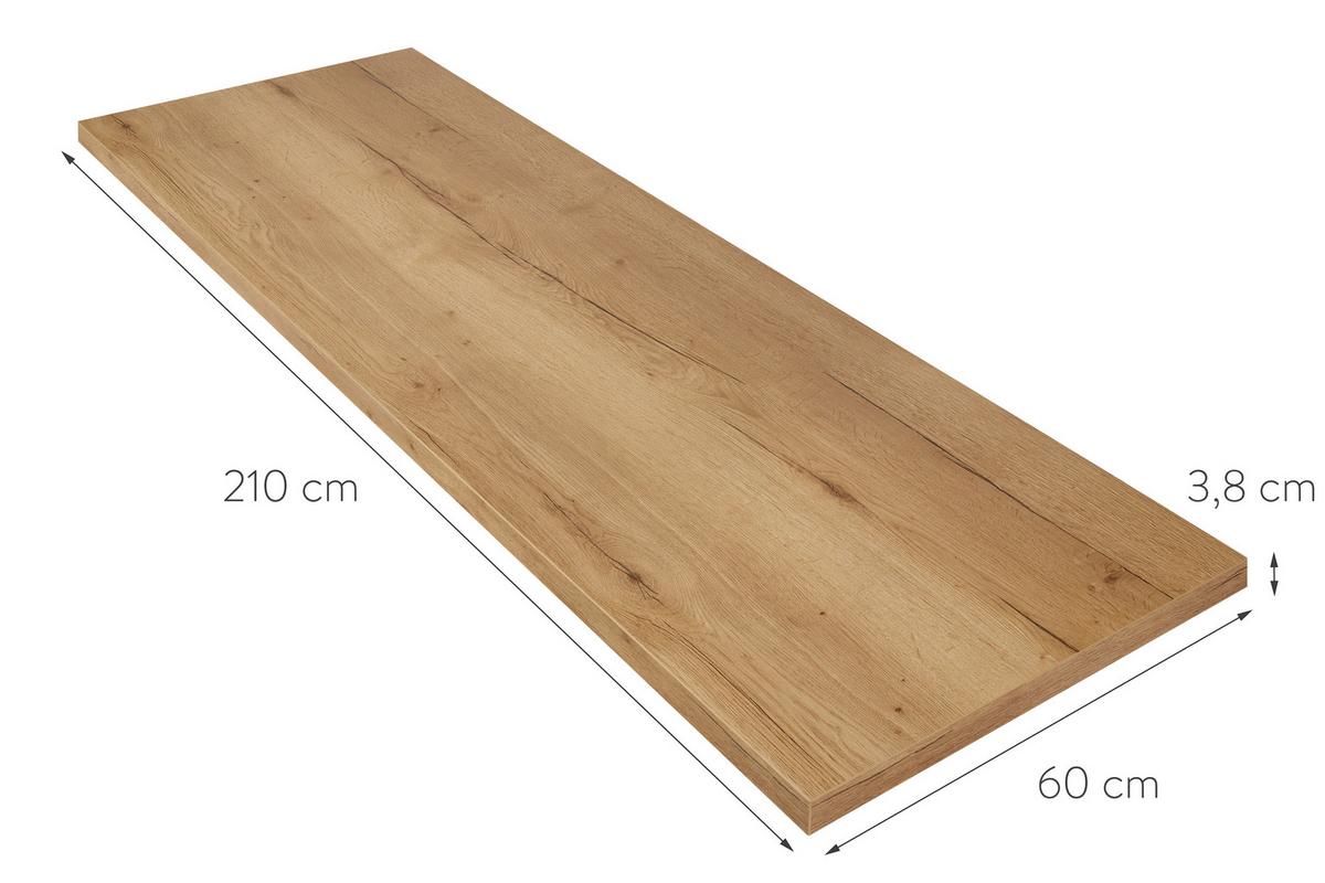 Kuchyňská linka 210 cm, rákosová/ dub sierra - barvy dubu/černá, Moderní, kov/kompozitní dřevo (210cm) - Nobilia