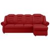 Ecksofa Boston Rot Lederlook - Rot/Schwarz, KONVENTIONELL, Textil (262/165cm) - Livetastic