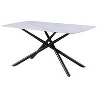 Étkezőasztal Mailand - fekete/fehér, Trend, fém/kerámia (160/75/90cm) - Nedis SmartLife