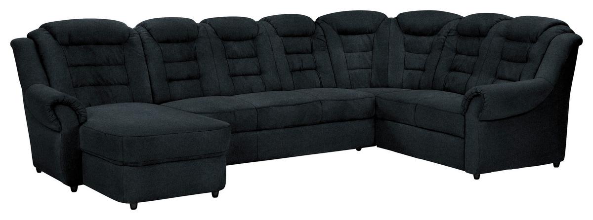 Wohnlandschaft Boston Schwarz Chenille - Schwarz, KONVENTIONELL, Textil (165/333/216cm) - Livetastic