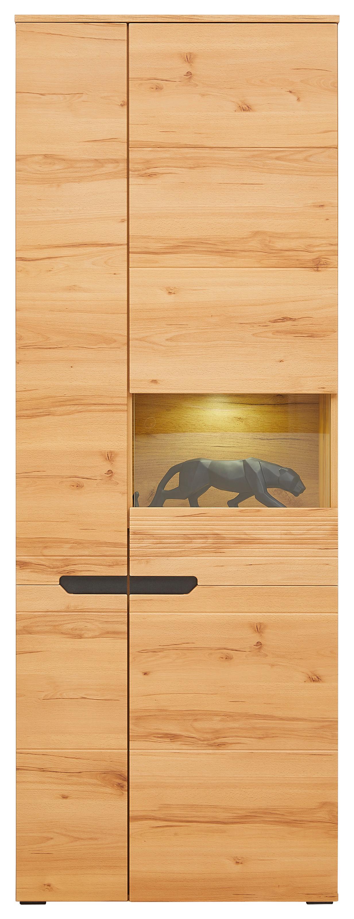 Vitrine Alana B: 71,8cm Inkl. Led Korpus Crenata Dekor - MODERN, Glas/Holzwerkstoff (71,8/195,4/33cm)