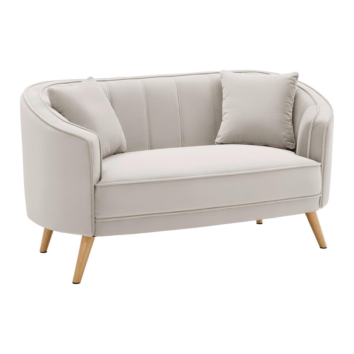 Pohovka HOPE béžová - přírodní barvy/šedobéžová, Moderní, dřevo/textil (141/77/73cm) - Bessagi Home